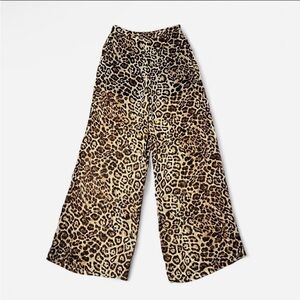 Forever 21 Contemporary Sheer Cheetah Wide Leg Pants